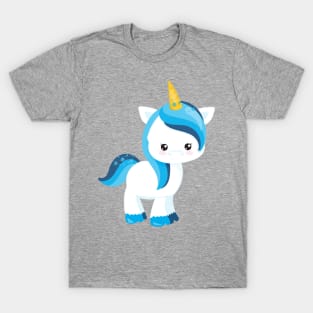 Cute Unicorn, Winter, Snowflakes, Magic Unicorn T-Shirt